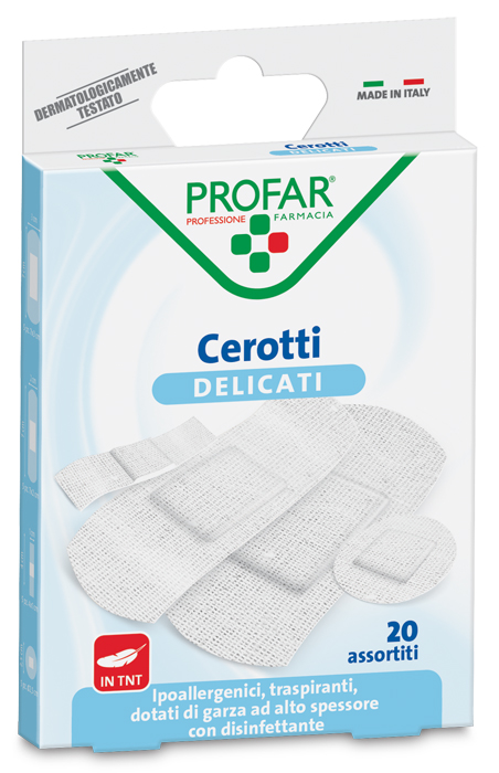 CEROTTO TESSUTO NON TESSUTO DELICATO ASSORTITI 20 PEZZI PROFAR - Farmacia Dott. Pasquale Russo