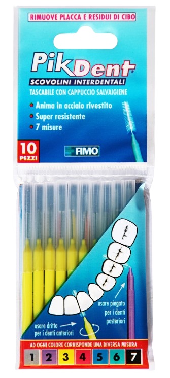 PIKDENT STUZZICOLINO 3 GIALLO 10 PEZZI - Farmacia Dott. Pasquale Russo