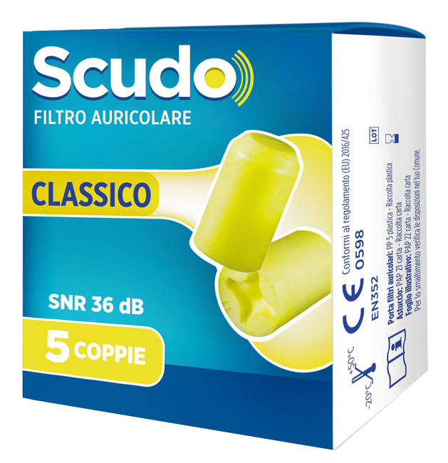 SCUDO FILTRO AURICOLARE CLASSICO SNR 36 DB 7-12MM 5 PAIA - Farmacia Dott. Pasquale Russo