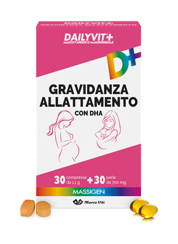 MASSIGEN GRAVIDANZA ALLATTAMENTO CON ACIDO FOLICO MULTIVITAMINICO E MULTIMINERALE 30 COMPRESSE RIVESTITE DA 1,1 G + 30 PERLE DA 700 MG - Farmacia Dott. Pasquale Russo