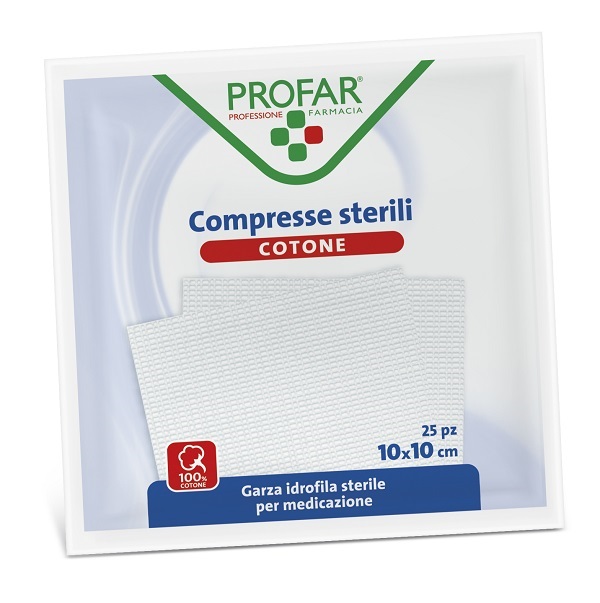 GARZA IDROFILA PROFAR COMPRESSA STERILE 10X10 CM 25 PEZZI - Farmacia Dott. Pasquale Russo