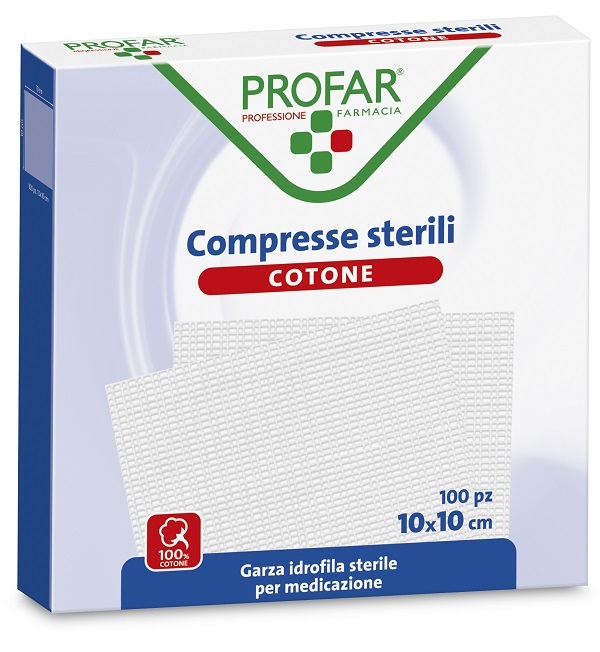 GARZA IDROFILA PROFAR COMPRESSA STERILE 10X10 CM 100 PEZZI - Farmacia Dott. Pasquale Russo