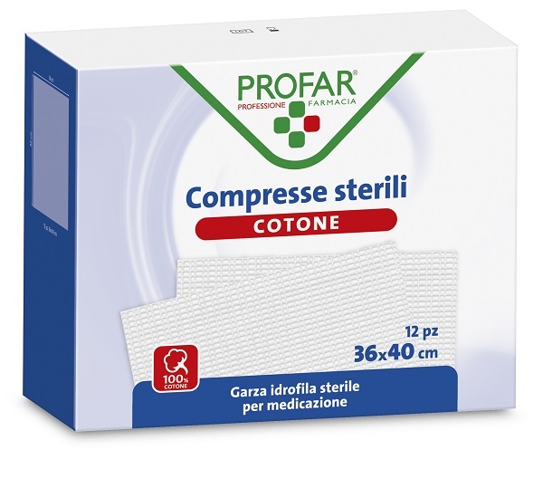 GARZA IDROFILA PROFAR COMPRESSA STERILE 36X40 CM 12 PEZZI - Farmacia Dott. Pasquale Russo