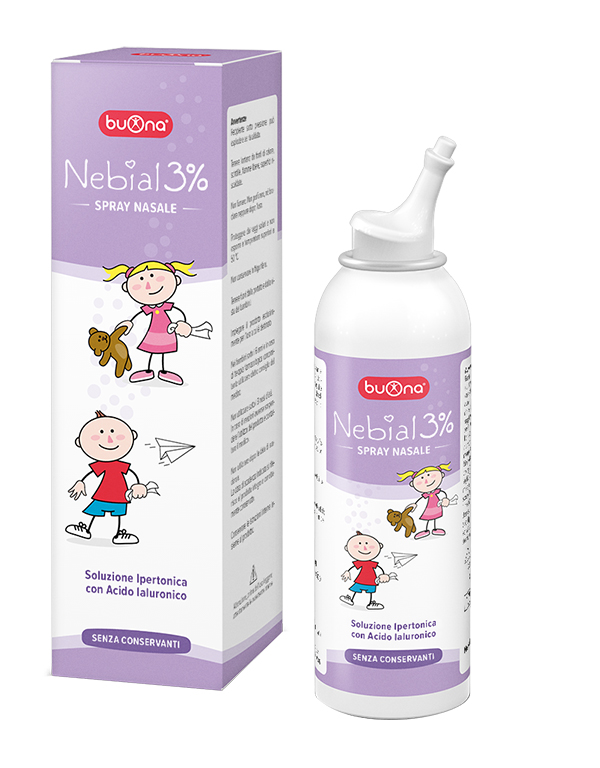NEBIAL SOLUZIONE SALINA IPERTONICA DI SODIO CLORURO AL 3% CON ACIDO IALURONICO SPRAY NASALE 100 ML - Farmacia Dott. Pasquale Russo