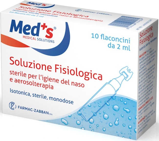 SOLUZIONE FISIOLOGICA MEDS STERILE ASTX10 FL 2ML - Farmacia Dott. Pasquale Russo