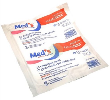 GARZA COMPRESSA IDROFILA MEDS FARMATEXA 12/8 20X20CM 25 PEZZI - Farmacia Dott. Pasquale Russo
