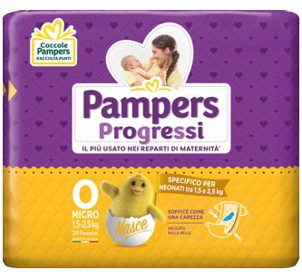PAMPERS PROGRESSI MICRO PANNOLINI PER BAMBINI 24 PEZZI - Farmacia Dott. Pasquale Russo