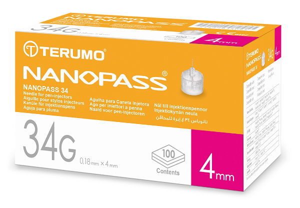 AGO PER PENNA DA INSULINA NANOPASS 34 GAUGE LUNGHEZZA 4 MM 100 PEZZI - Farmacia Dott. Pasquale Russo