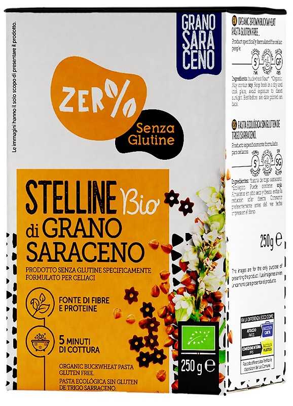 ZERO% GLUTINE STELLINE GRANO SARACENO INTEGRALE SENZA GLUTINE BIO 250 G - Farmacia Dott. Pasquale Russo