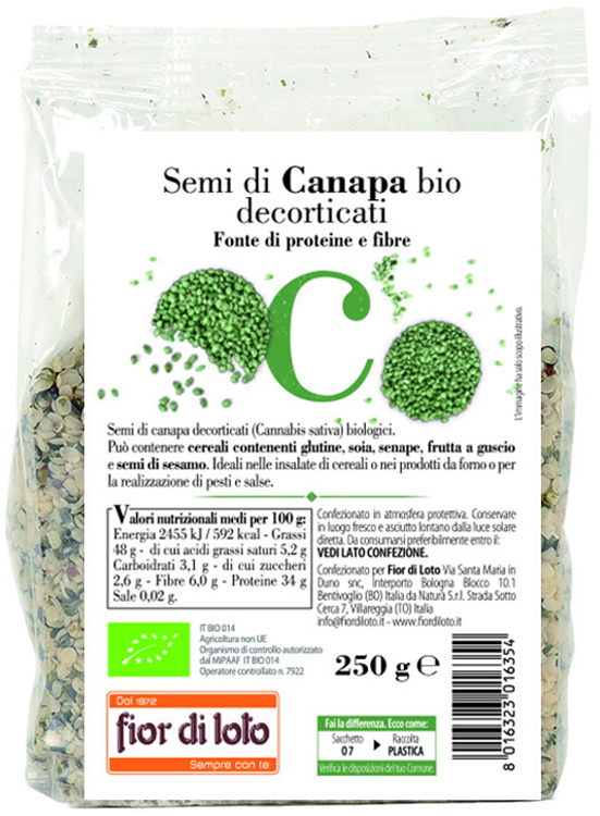 SEMI CANAPA DECORTICATA BIO 250 G - Farmacia Dott. Pasquale Russo
