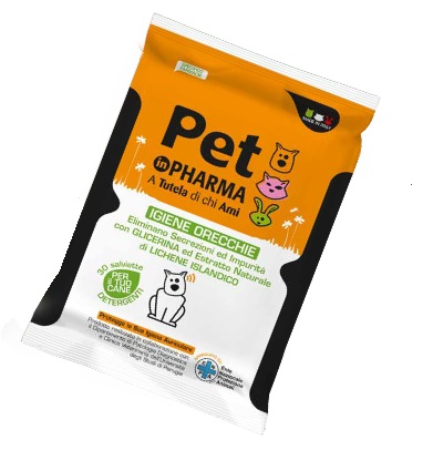 PET IN PHARMA SALVIETTINE ORECCHIE CANE 30 PEZZI - Farmacia Dott. Pasquale Russo