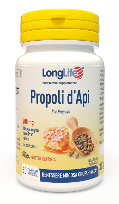 LONGLIFE PROPOLI D'API 30 COMPRESSE MASTICABILI - Farmacia Dott. Pasquale Russo