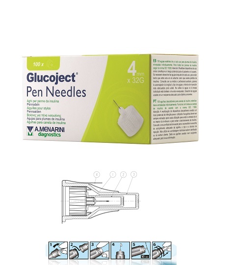 AGO PER PENNA DA INSULINA GLUCOJECT LUNGHEZZA 4 MM GAUGE 32 100 PEZZI - Farmacia Dott. Pasquale Russo