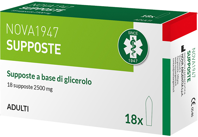 NOVA1947 GLICEROLO 2500MG SUPPOSTE ADULTI 18 PEZZI - Farmacia Dott. Pasquale Russo