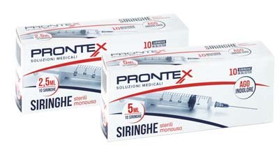 SIRINGA PRONTEX 2,5 ML AGO IND 10 PEZZI - Farmacia Dott. Pasquale Russo