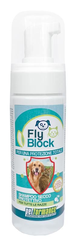 PETFORMANCE FLYBLOCK SHAMPOO SECCO CANI/GATTI 150 ML - Farmacia Dott. Pasquale Russo