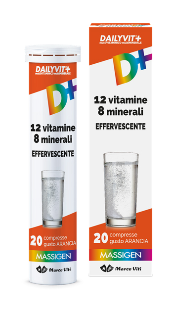 MASSIGEN DAILYVIT 12 VITAMINE 8 MINERALI EFFERVESCENTE 20 COMPRESSE - Farmacia Dott. Pasquale Russo