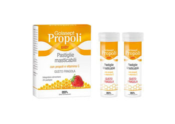 GOLASEPT PROPOLI BABY 24 COMPRESSE MASTICABILI FRAGOLA - Farmacia Dott. Pasquale Russo