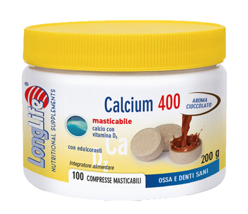 LONGLIFE CALCIUM 400 CACAO 100 COMPRESSE - Farmacia Dott. Pasquale Russo