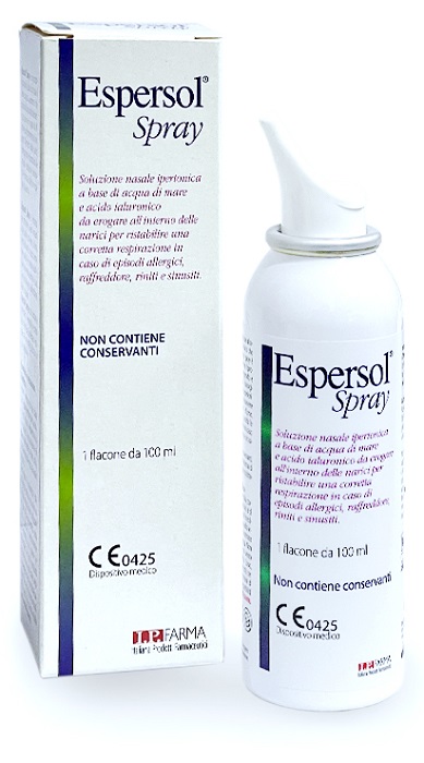 SOLUZIONE NASALE ESPERSOL SPRAY IPERTONICA A BASE DI ACQUA DI MARE E ACIDO IALURONICO 0,02% 100ML - Farmacia Dott. Pasquale Russo