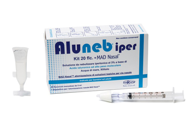ALUNEB KIT SOLUZIONE IPERTONICA 3% 20 FLACONCINI + MAD NASAL ATOMIZZATORE - Farmacia Dott. Pasquale Russo