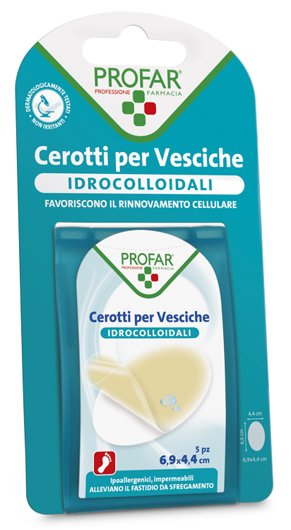 CEROTTO VESCICHE IDROCOLLOIDALE PROFAR 6,9X4,4 5 PEZZI - Farmacia Dott. Pasquale Russo