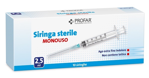 SIRINGA MONOUSO 2,5ML PROFAR - Farmacia Dott. Pasquale Russo