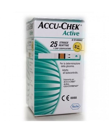 STRISCE MISURAZIONE GLICEMIA ACCU-CHEK ACTIVE STRIPS 25 PEZZI INF RETAIL - Farmacia Dott. Pasquale Russo