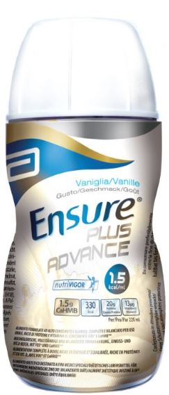 ENSURE PLUS ADVANCE VANIGLIA 4 BOTTIGLIE DA 220 ML - Farmacia Dott. Pasquale Russo