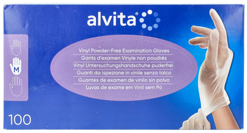 GUANTI DA ISPEZIONE ALVITA IN VINILE SENZA TALCO M 100 PEZZI - Farmacia Dott. Pasquale Russo