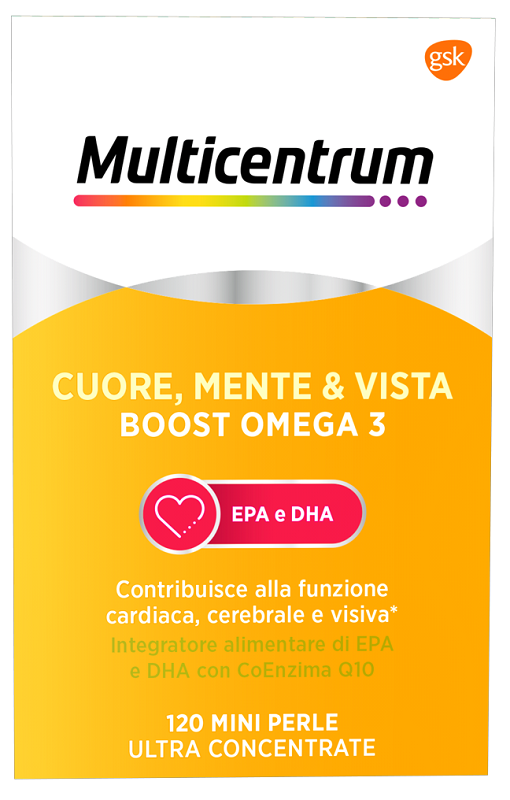 MULTICENTRUM CUORE MENTE E VISTA BOOST OMEGA 3 120 MINI PERLE - Farmacia Dott. Pasquale Russo