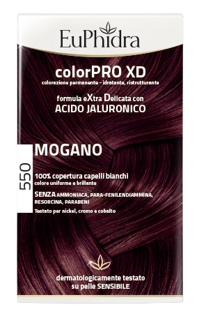EUPHIDRA COLORPRO XD 550 MOGANO GEL COLORANTE CAPELLI IN FLACONE + ATTIVANTE + BALSAMO + GUANTI - Farmacia Dott. Pasquale Russo