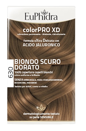 EUPHIDRA COLORPRO XD 630 BIONDO SCURO DORATO GEL COLORANTE CAPELLI IN FLACONE + ATTIVANTE + BALSAMO + GUANTI - Farmacia Dott. Pasquale Russo