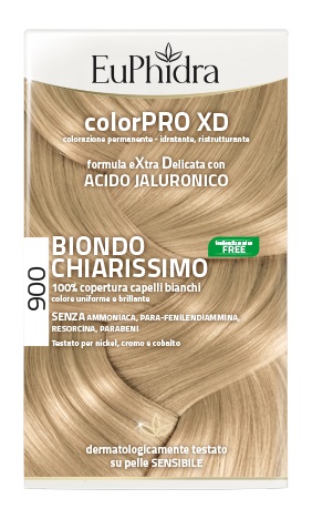 EUPHIDRA COLORPRO XD 900 BIONDO CHIARISSIMO GEL COLORANTE CAPELLI IN FLACONE + ATTIVANTE + BALSAMO + GUANTI - Farmacia Dott. Pasquale Russo