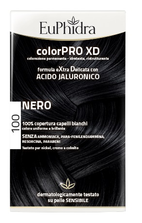 EUPHIDRA COLORPRO XD 100 NERO GEL COLORANTE CAPELLI IN FLACONE + ATTIVANTE + BALSAMO + GUANTI - Farmacia Dott. Pasquale Russo
