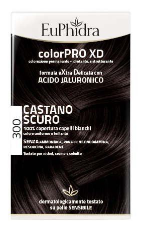 EUPHIDRA COLORPRO XD 300 CASTANO SCURO GEL COLORANTE CAPELLI IN FLACONE + ATTIVANTE + BALSAMO + GUANTI - Farmacia Dott. Pasquale Russo
