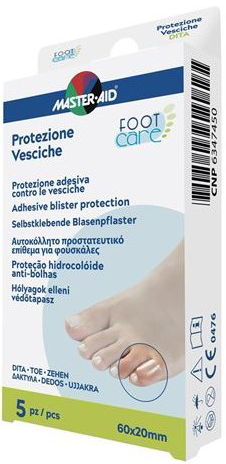 IDROCOLLOIDE MASTER-AID FOOTCARE VESCICHE DITA 60X20 MM 5 PEZZI A2 - Farmacia Dott. Pasquale Russo