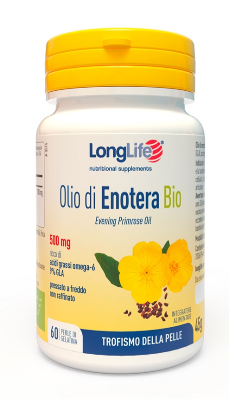 LONGLIFE OLIO ENOTERA BIO 500 MG 60 PERLE IN GELATINA - Farmacia Dott. Pasquale Russo