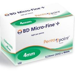 AGO PER PENNA DA INSULINA BD MICROFINE PENTAPOINT GAUGE 32 4 MM 100 PEZZI - Farmacia Dott. Pasquale Russo