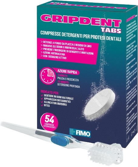 GRIPDENT TABS 54 COMPRESSE + SPAZZOLINO PULITORE - Farmacia Dott. Pasquale Russo