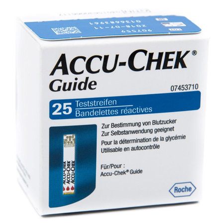STRISCE MISURAZIONE GLICEMIA ACCU-CHEK GUIDE 25 PEZZI CONFEZIONE RETAIL - Farmacia Dott. Pasquale Russo