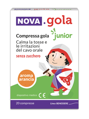 NOVA GOLA JUNIOR ARANCIA 20 COMPRESSE SENZA ZUCCHERO - Farmacia Dott. Pasquale Russo