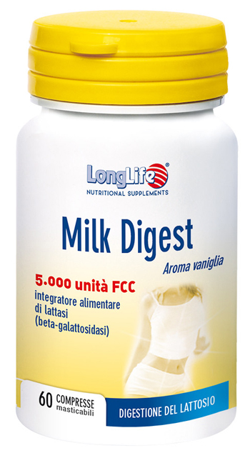 LONGLIFE MILK DIGEST 60 COMPRESSE MASTICABILI - Farmacia Dott. Pasquale Russo