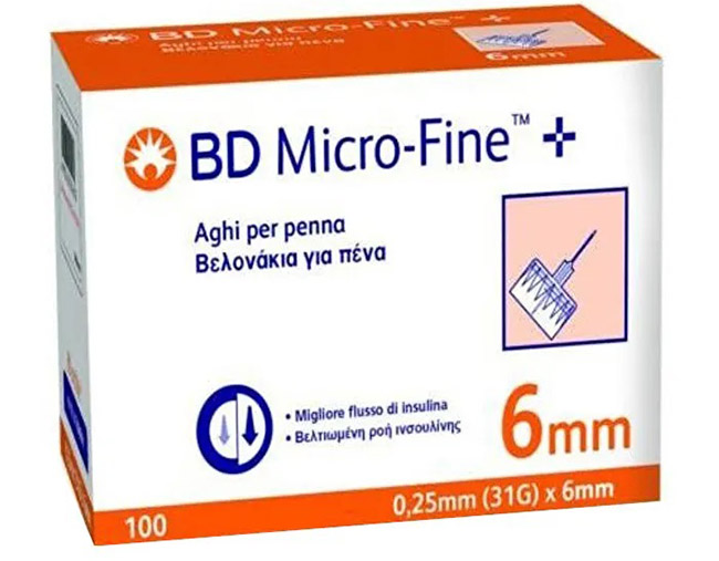 AGO PER PENNA DA INSULINA BD MICROFINE GAUGE 31 6MM 100 PEZZI - Farmacia Dott. Pasquale Russo
