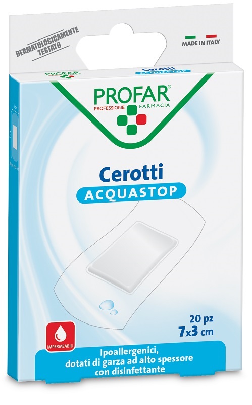 CEROTTO ACQUASTOP GRANDI 7X3 CM PROFAR 20 PEZZI - Farmacia Dott. Pasquale Russo
