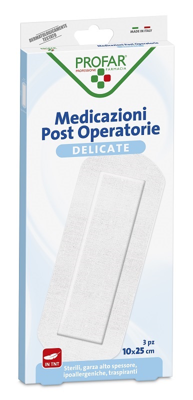 MEDICAZIONE POST OPERATORIA STERILE GARZA ANTIADERENTE 10X25 CM 3 PEZZI PROFAR - Farmacia Dott. Pasquale Russo