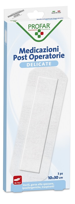 MEDICAZIONE POST OPERATORIA STERILE GARZA ANTIADERENTE 10X30 CM 3 PEZZI PROFAR - Farmacia Dott. Pasquale Russo