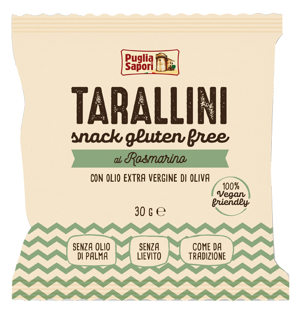 PUGLIA SAPORI TARALLINI ROSMARINO OLIO EXTRAVERGINE DI OLIVA 30 G - Farmacia Dott. Pasquale Russo