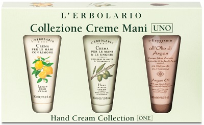 CREME MANI UNO COLLEZIONE CON CREMA MANI LIMONE 30 ML + CREMA MANI E UNGHIE OLIO D'OLIVA 30 ML + ALL'OLIO DI ARGAN CREMA MANI 30 ML - Farmacia Dott. Pasquale Russo
