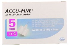 AGO PER PENNA DA INSULINA ACCU-FINE PEN NEEDLE ACCU-CHEK GAUGE 31 X 5MM 100 PEZZI - Farmacia Dott. Pasquale Russo